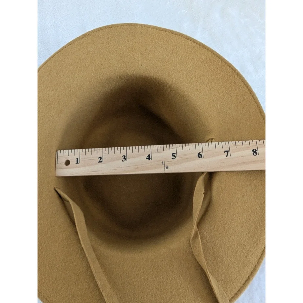 VTG Neuman Fairfield Felts Brimmed Hat Chin Tie Tan 100% Wool Prop Costume *READ
